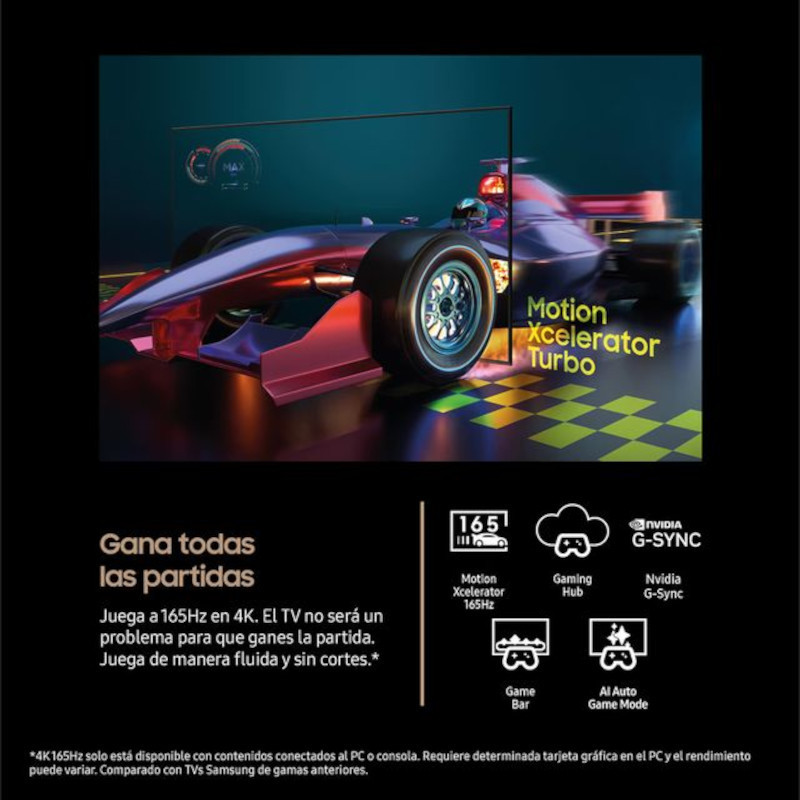 Samsung TQ65S95FAT 65 pulgadas OLED 4K con Motion Xcelerator Turbo, 165 Hz, G-SYNC y Game Mode para juegos fluidos y sin cortes