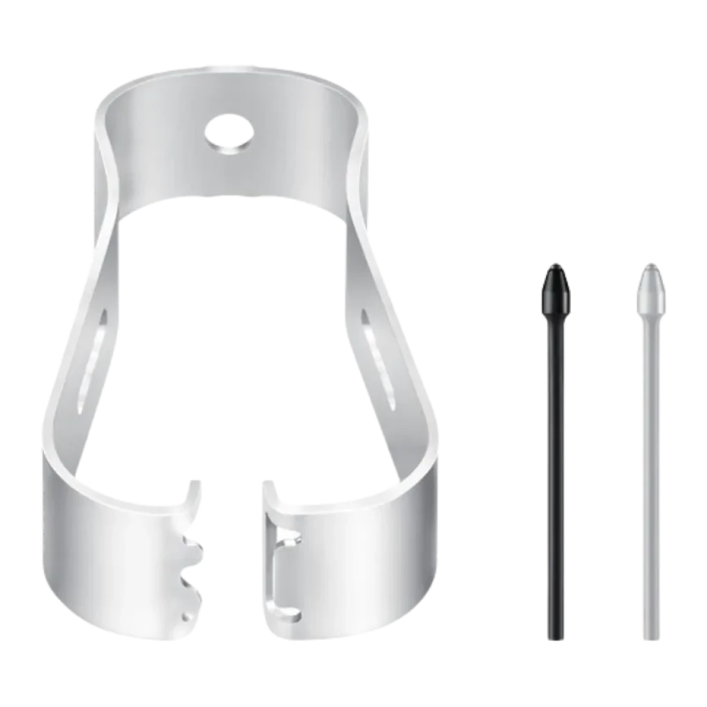 Samsung S Pen pour Galaxy S25 Ultra Gris avec deux pointes remplaçables noir et gris et outil métallique d’extraction ergonomique, finition matte élégante