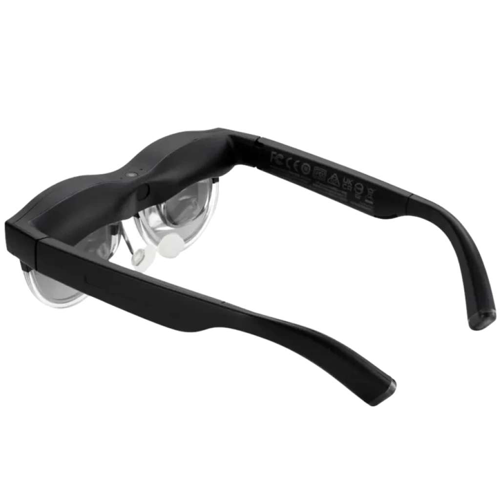 ASUS AirVision M1 Lunettes intelligentes noires avec branches épaisses, optiques internes visibles et design ergonomique pour écran virtuel portable