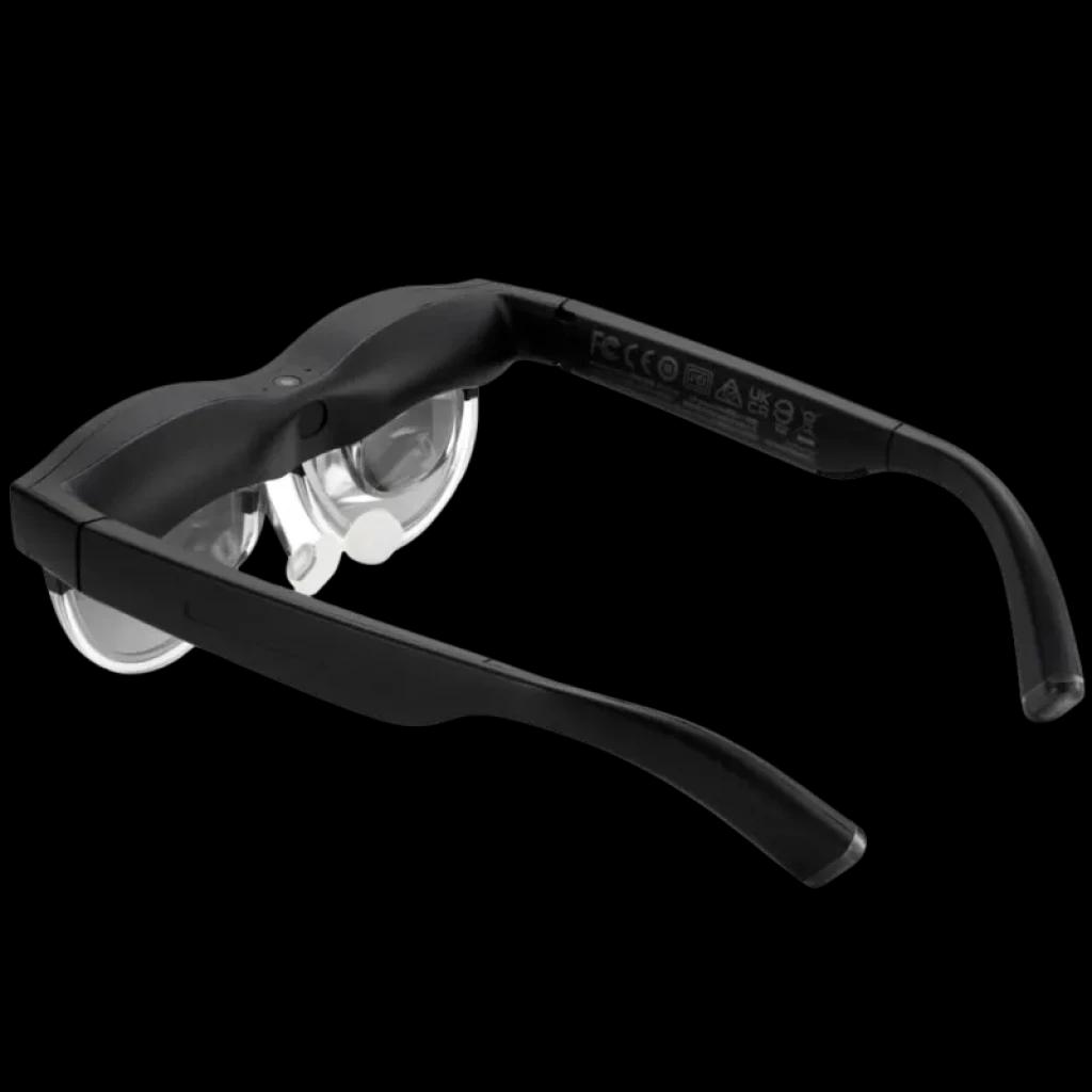 ASUS AirVision M1 Lunettes intelligentes noires avec branches épaisses, optiques internes visibles et design ergonomique pour écran virtuel portable