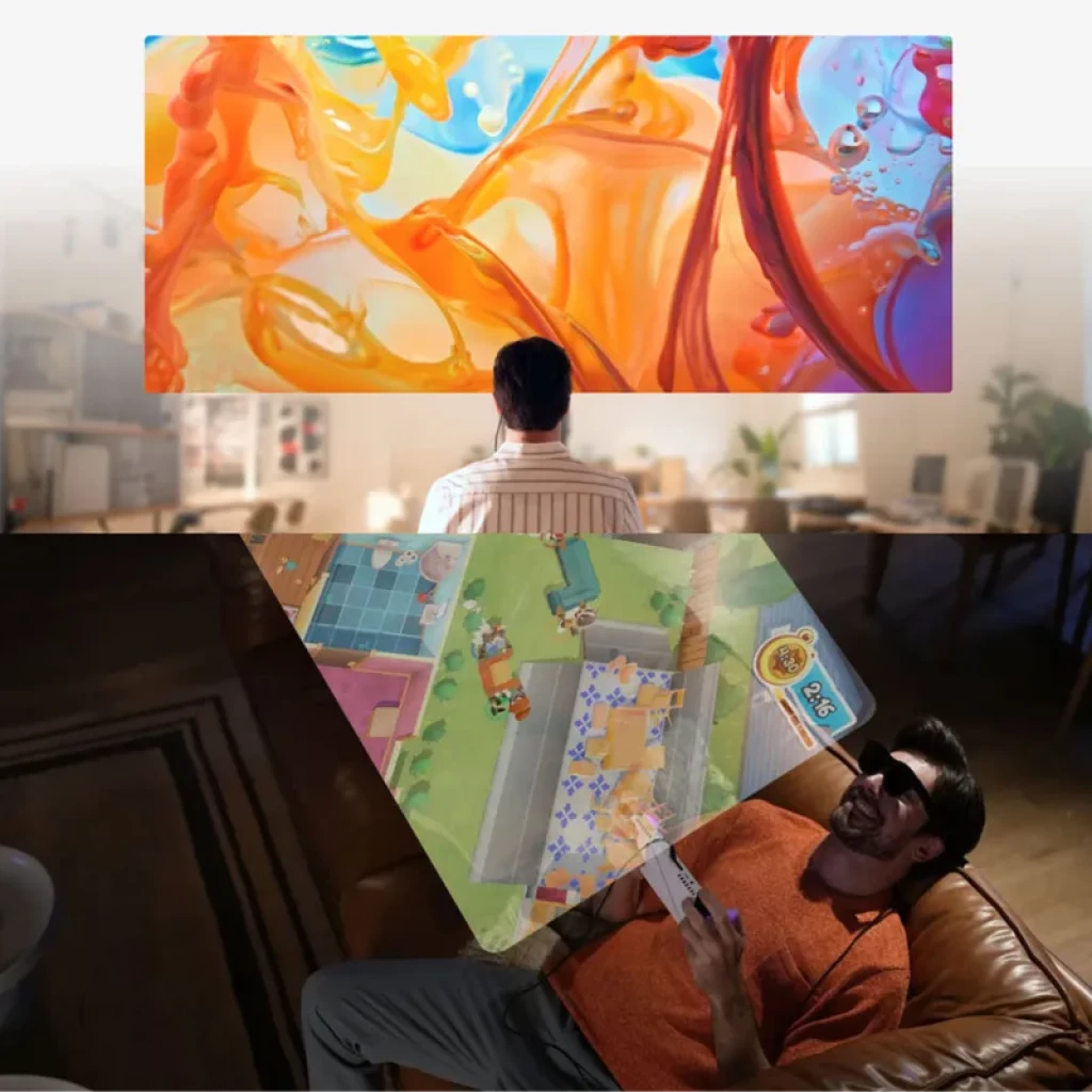 ASUS AirVision M1 - Lunettes intelligentes avec écran virtuel grand format, affichage immersif coloré, idéales pour films, jeux et productivité nomade