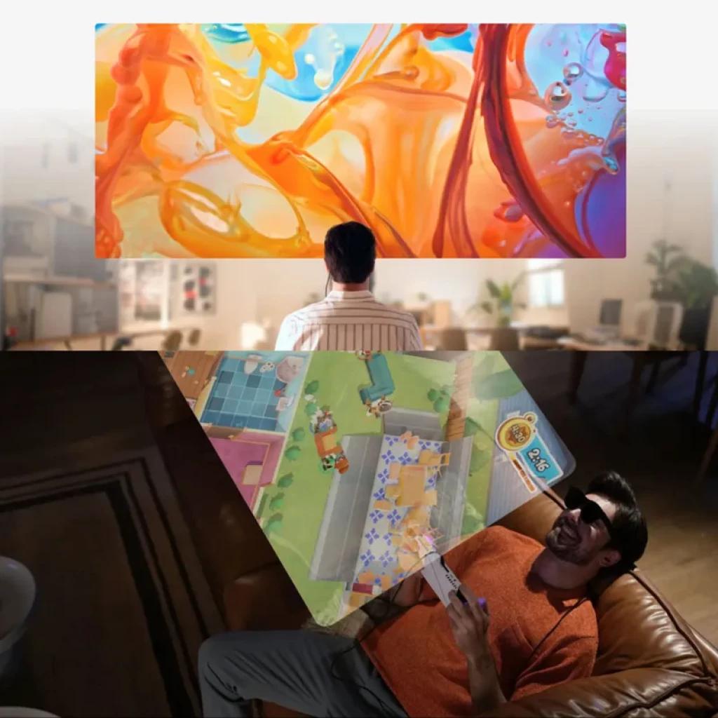 ASUS AirVision M1 - Lunettes intelligentes avec écran virtuel grand format, affichage immersif coloré, idéales pour films, jeux et productivité nomade