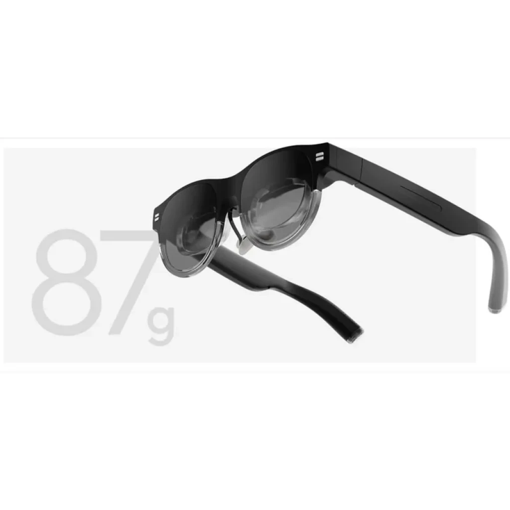ASUS AirVision M1 Lunettes intelligentes noires, monture ronde légère 87 g, branches épaisses avec commandes intégrées, design épuré pour écran virtuel