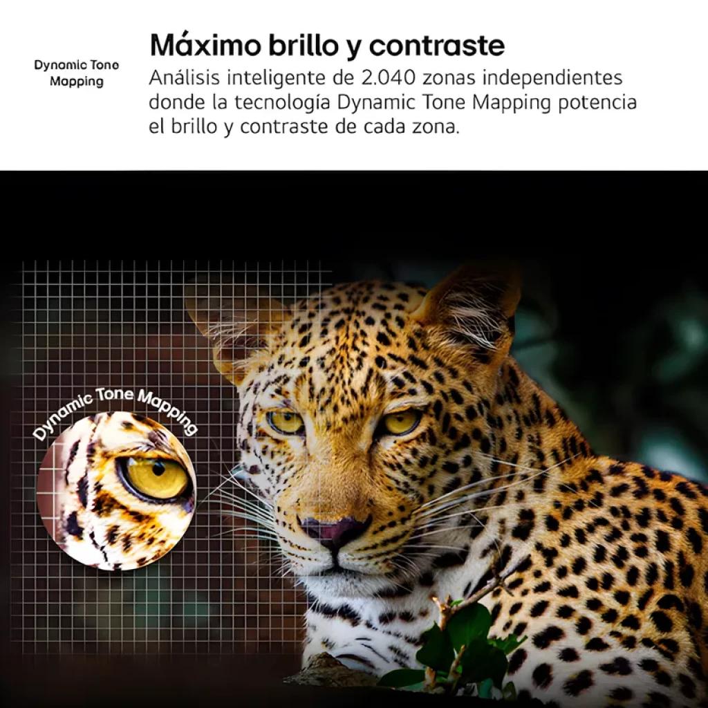 LG OLED77B56LA 77 polegadas 4K UHD OLED preto com brilho e contraste intensos, mapeamento de tons dinâmico e detalhes nítidos em cada zona