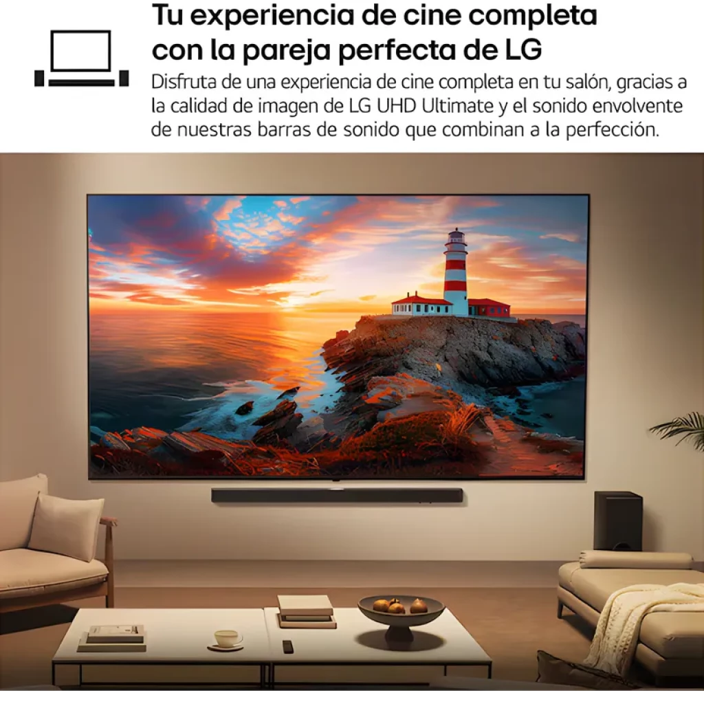 LG OLED77B56LA 77 4K UHD OLED Smart TV preto com tela ampla sem bordas, cores vibrantes, contraste profundo e soundbar fina instalada abaixo