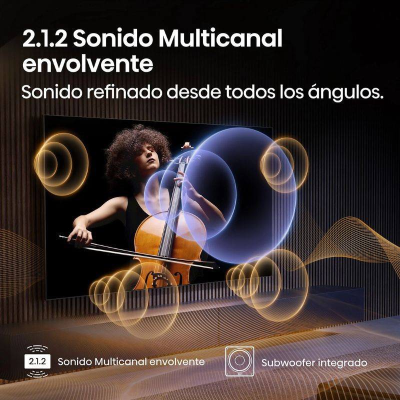 Hisense 65U7Q Pro 65" 4K Ultra HD ULED Smart TV Negro, 2.1.2 Sonido Multicanal envolvente