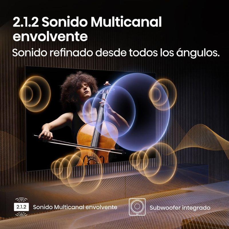 Hisense 85U7Q PRO 85" 4K Ultra HD Smart TV Gris Carbón, 2.1.2 Sonido multicanal envolvente