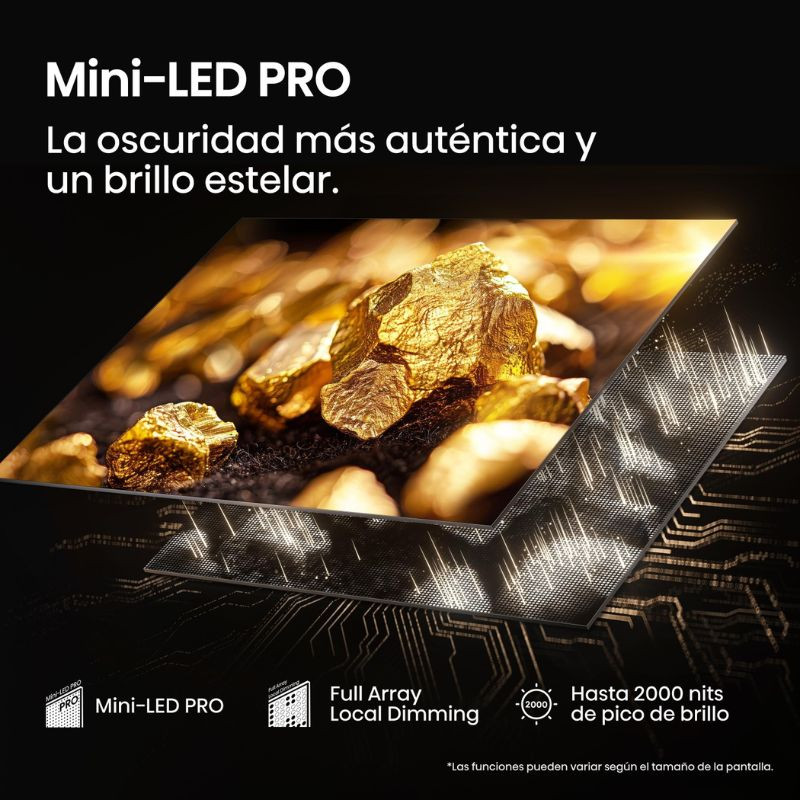 Hisense 85U7Q PRO 85" 4K Ultra HD Smart TV Gris Carbón, oscuridad más auténtica con Mini-LED PRO