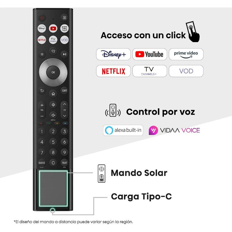 Hisense 75U8Q 75" 4K Ultra HD Smart TV Wifi Gris carbón, mando a distancia con apps compatibles