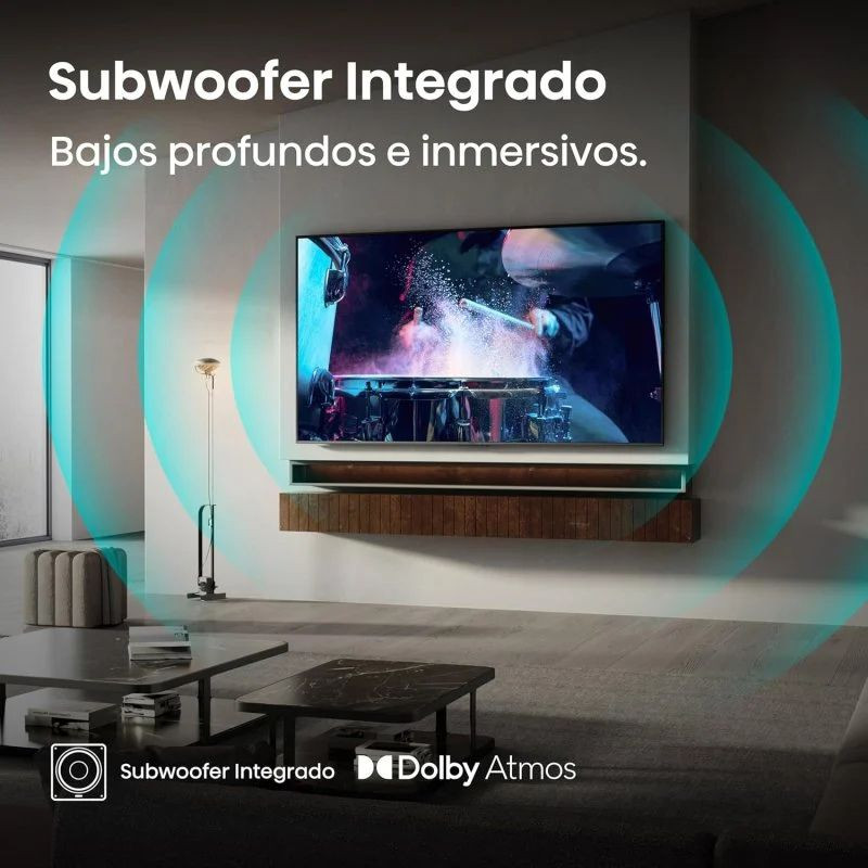 Hisense 65E7Q PRO 65" 4K QLED Pro Smart TV Preto, subwoofer integrado