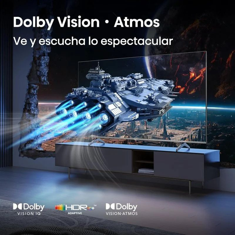 Hisense 65E7Q PRO 65" 4K QLED Pro Smart TV Preto, com tecnologia Dolby Atmos