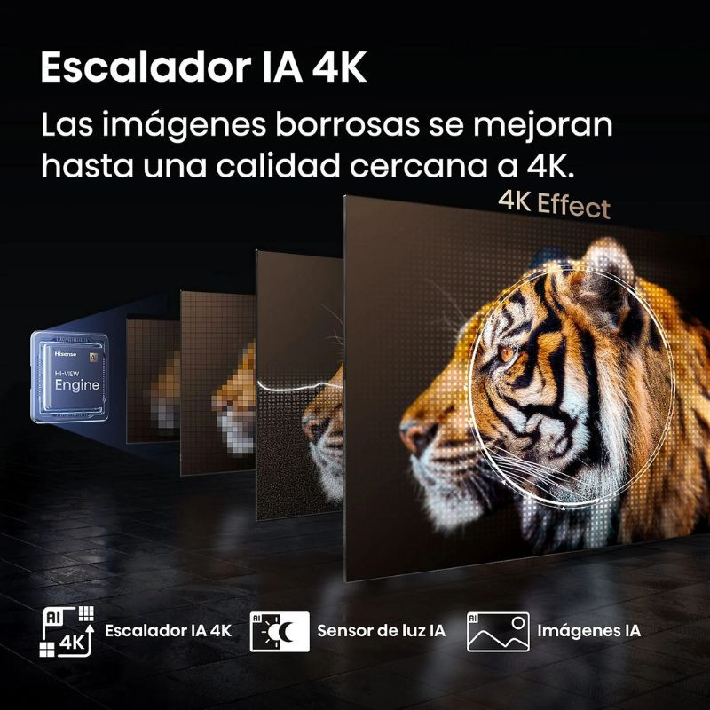Hisense 75E7Q PRO 75" 4K QLED Smart TV Negro, con IA que mejora la imagen