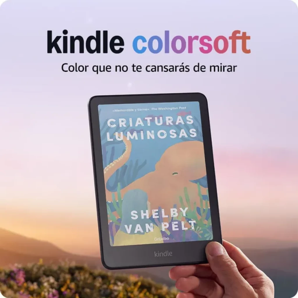 Kindle Colorsoft 7 pulgadas, pantalla a color sin reflejos, biseles delgados, cuerpo compacto y ligero, ideal para lectura nítida; 16GB de almacenamiento