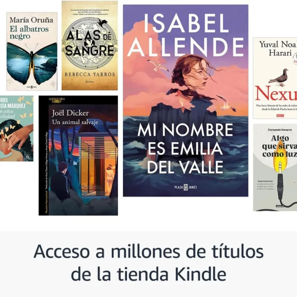 Pantalla a color de 7 pulgadas mostrando portadas de libros; acceso a millones de títulos en Kindle. e‑Reader Amazon Kindle Colorsoft 16 GB