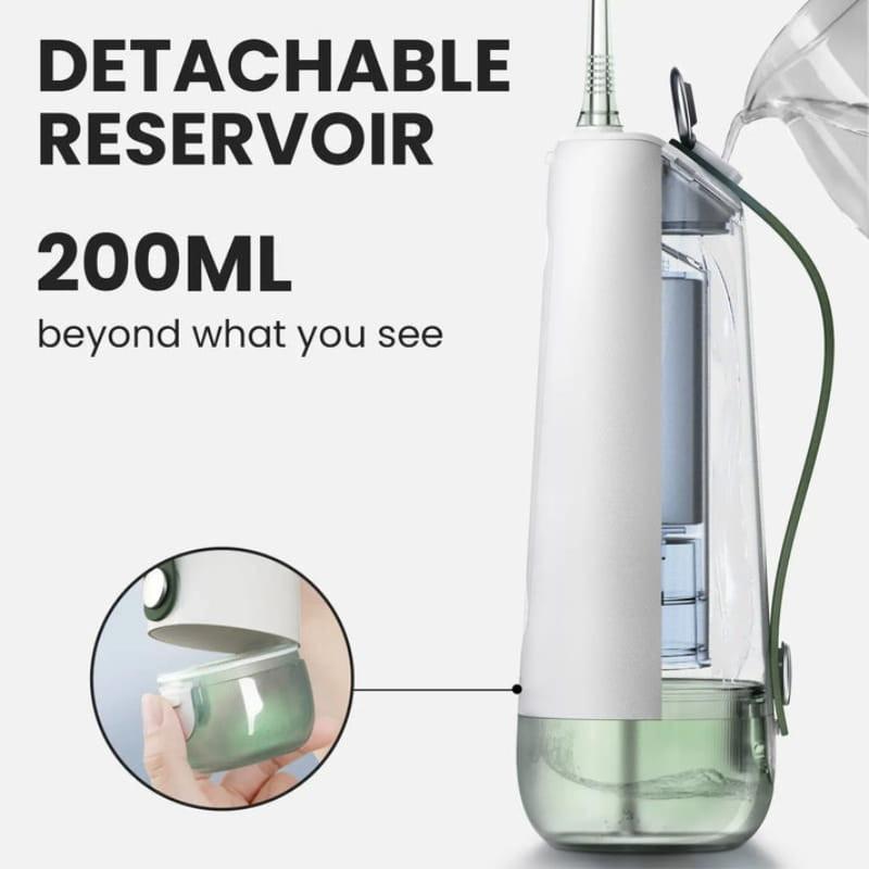 Oclean W10 Vert irrigateur dentaire avec réservoir détachable 200 ml, corps blanc et base verte translucide, tuyau fin, design compact et ergonomique