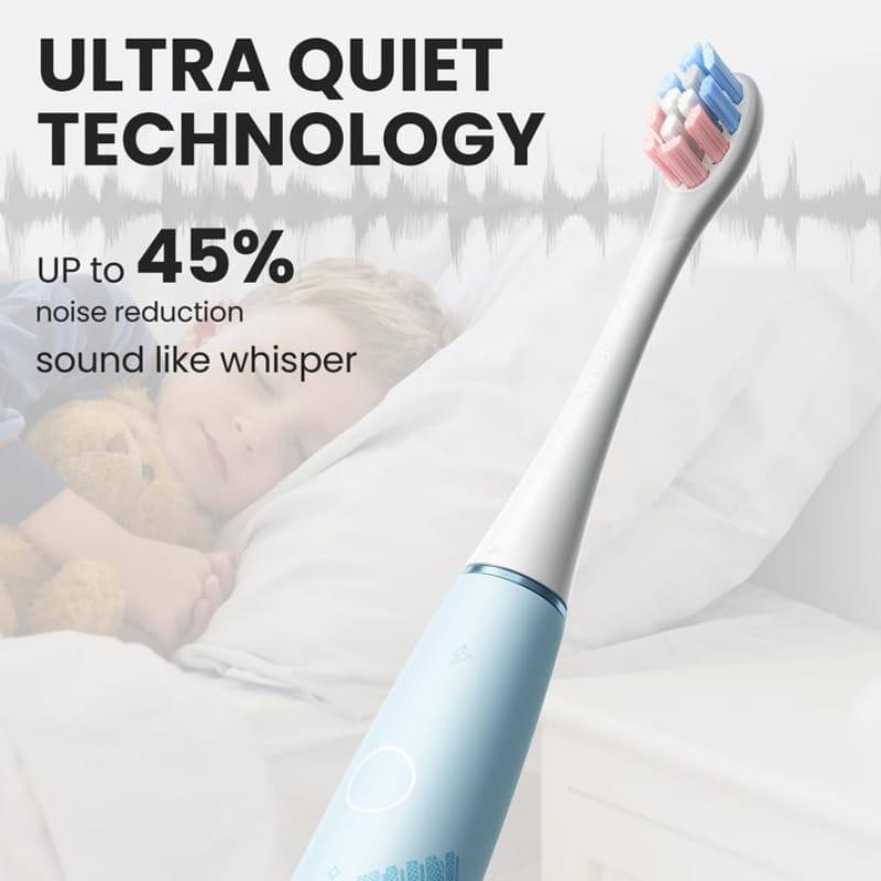 Oclean Kids Rosa - Cepillo de Dientes Eléctrico con cabezal suave multicolor, cuerpo ergonómico y tecnología ultra silenciosa, reduce ruido hasta 45%