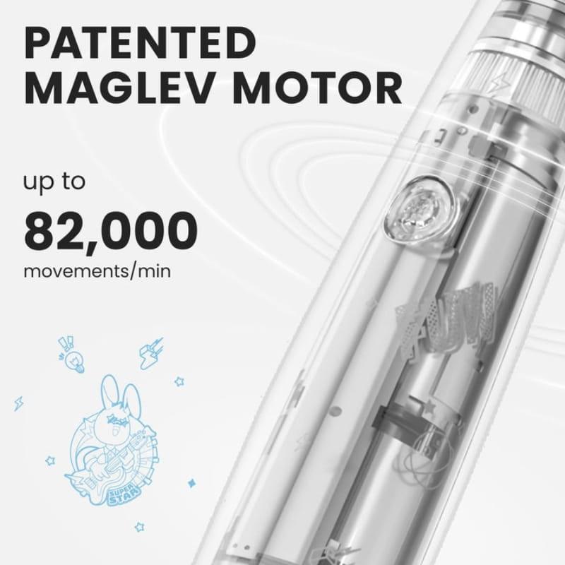 Oclean Kids Rosa - Cepillo de Dientes Eléctrico con motor maglev patentado, hasta 82,000 movimientos por minuto; cuerpo transparente con detalles infantiles