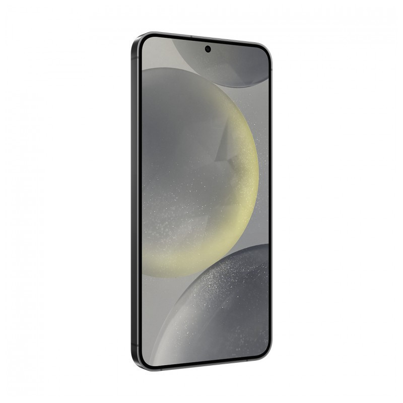 Samsung Galaxy S24+ 5G negro renovado excelente: pantalla amplia sin marcos, cámara frontal centrada, bordes rectos en aluminio, acabado elegante.