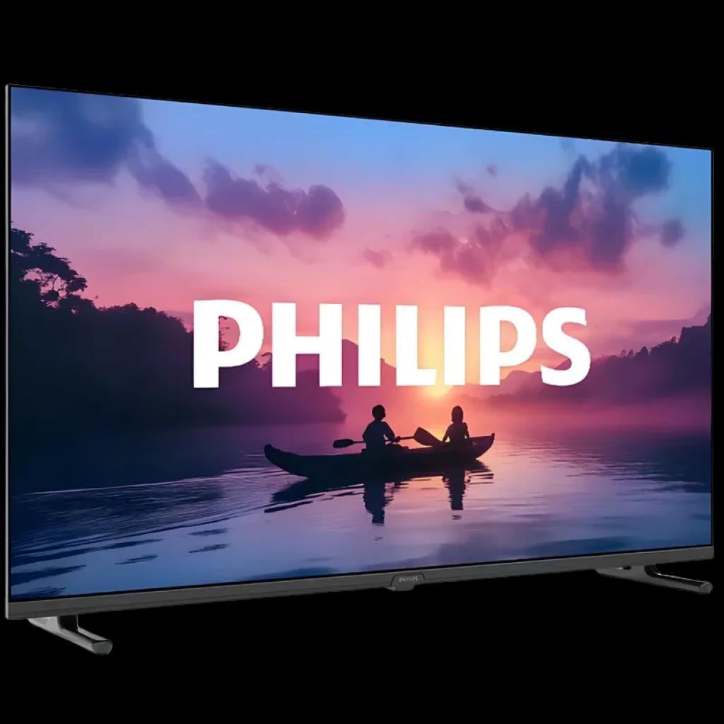 Televisor Philips 32 pulgadas Full HD con HDR10 y sonido Dolby Audio, marco fino negro y base doble metálica, imagen nítida y colores intensos