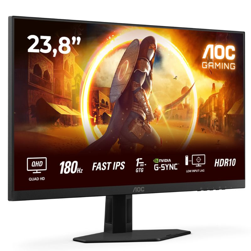 AOC Q24G4RE 24" Quad HD LED 180 Hz 1 ms Noir, écran à 45º