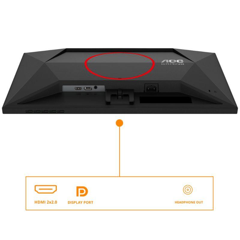 AOC Q24G4RE 24" Quad HD LED 180 Hz 1 ms Noir, vue des entrées et des portsf