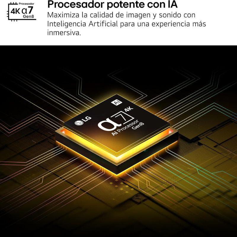 LG 55NANO80A6B 55" 4K Ultra HD NanoCell Smart TV Negro, potente procesador con Inteligencia Artificial