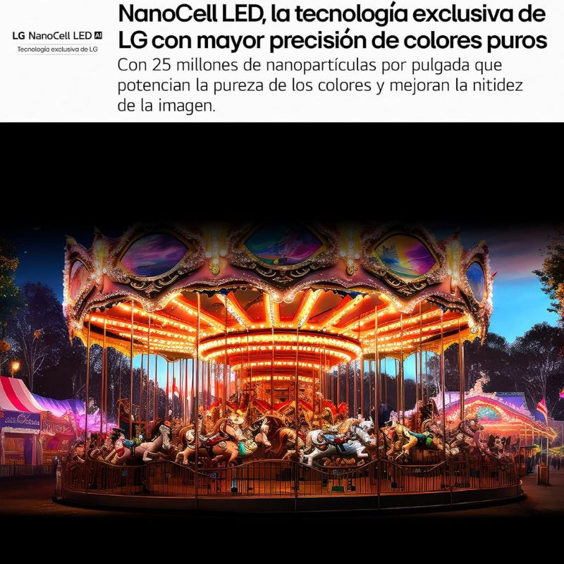 LG 55NANO80A6B 55" 4K Ultra HD NanoCell Smart TV Negro, tecnología NanoCell LED para una mayor precisión del color
