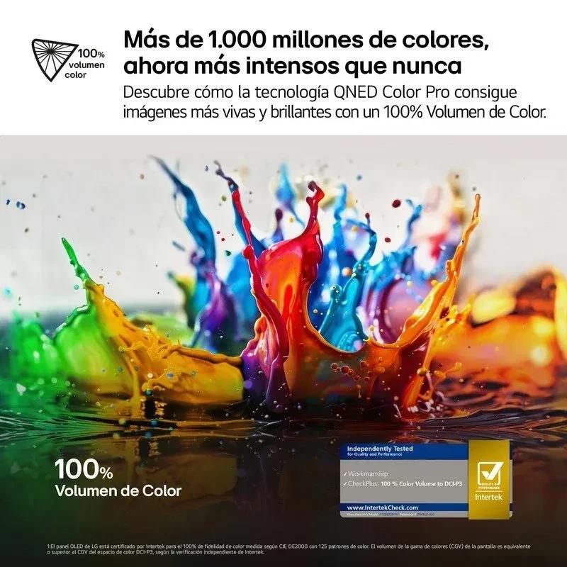 LG 65QNED80A6A 65 pulgadas 4K Ultra HD QNED con IA; colores intensos y vivos con 100 por ciento volumen de color, brillo alto y contraste definido