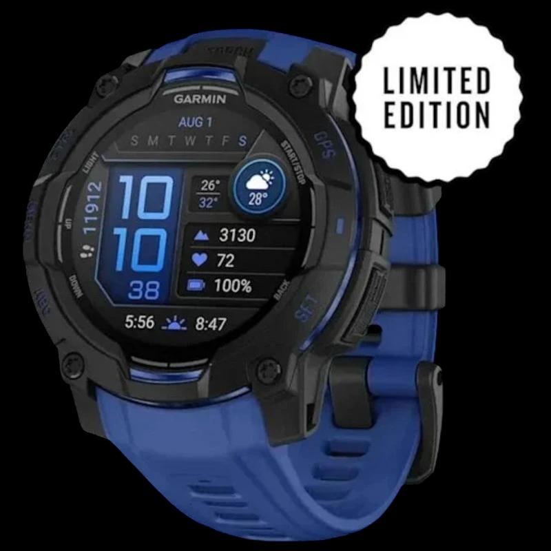 Garmin Instinct 3 AMOLED 45 mm Preto com Correia Azul