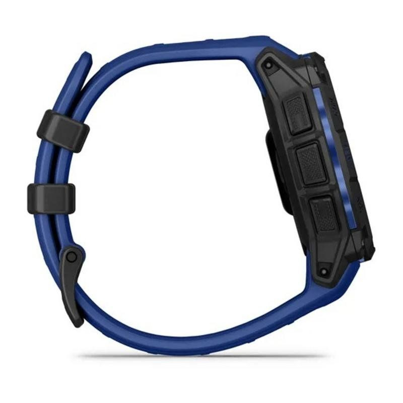 Lado de Garmin Instinct 3 45mm Preto/Azul