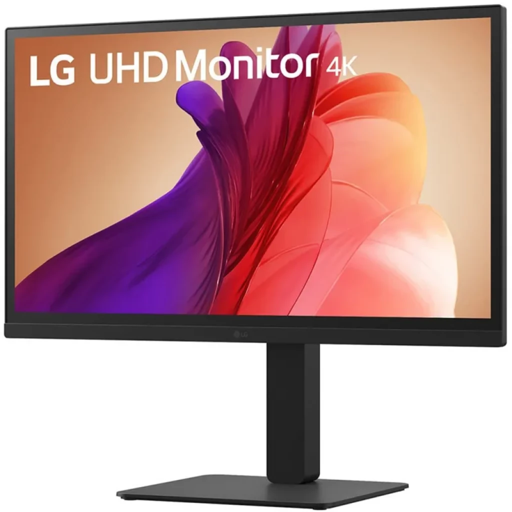 LG 27BA45U-B écran PC 27 pouces 4K UHD HDR10 noir, bords fins, dalle mate, pied réglable en hauteur, design sobre et stable