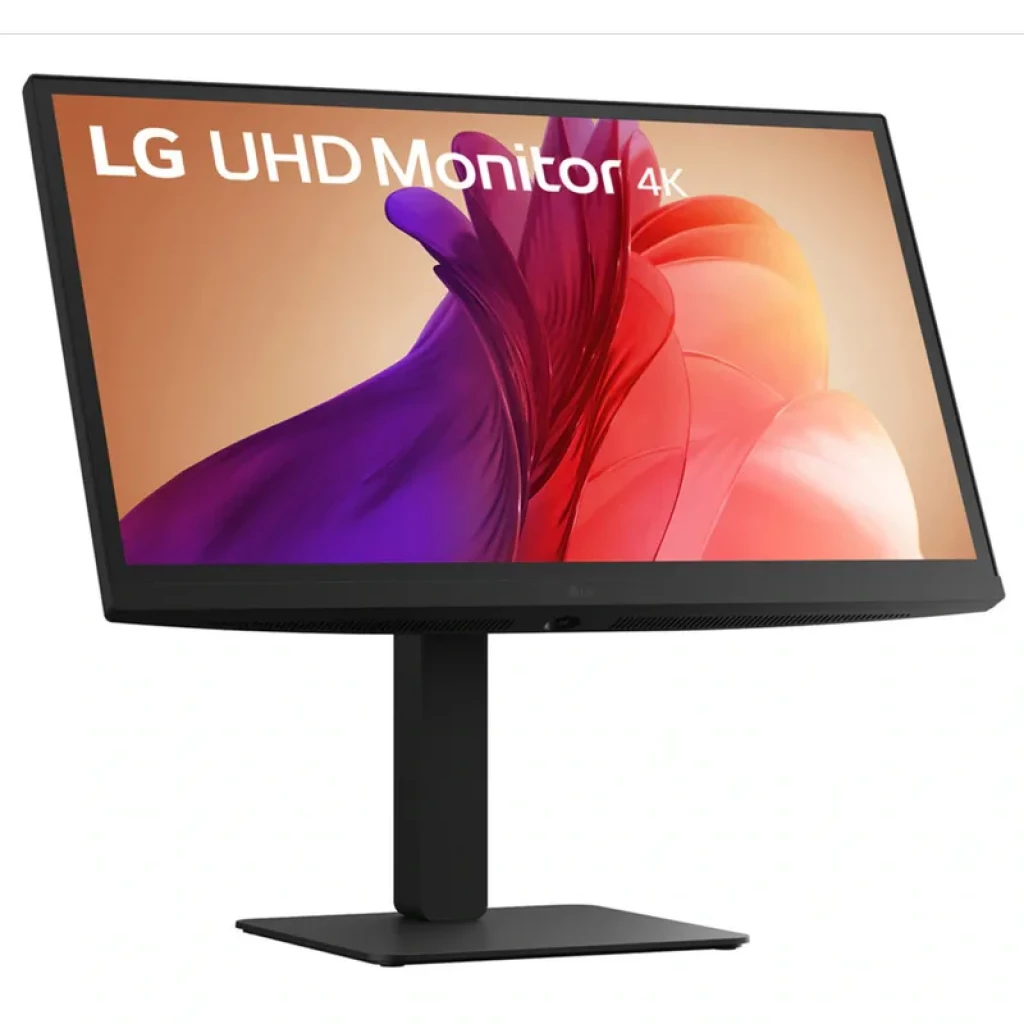 Moniteur LG 27BA45U-B 27 pouces 4K UHD HDR10 noir avec bords fins, dalle mate et pied réglable, écran net aux couleurs vives et contraste élevé