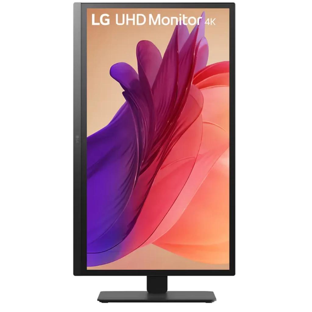 Moniteur LG 27BA45U-B 27 pouces 4K UHD HDR10 noir, dos sobre et mat, pied réglable, connectique latérale HDMI et DisplayPort discrète