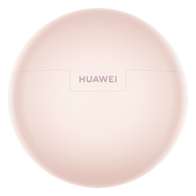 Estuche circular rosa pálido con logo HUAWEI centrado para Huawei FreeBuds 7i TWS ANC; acabado liso y minimalista, tapa frontal con bisagra discreta