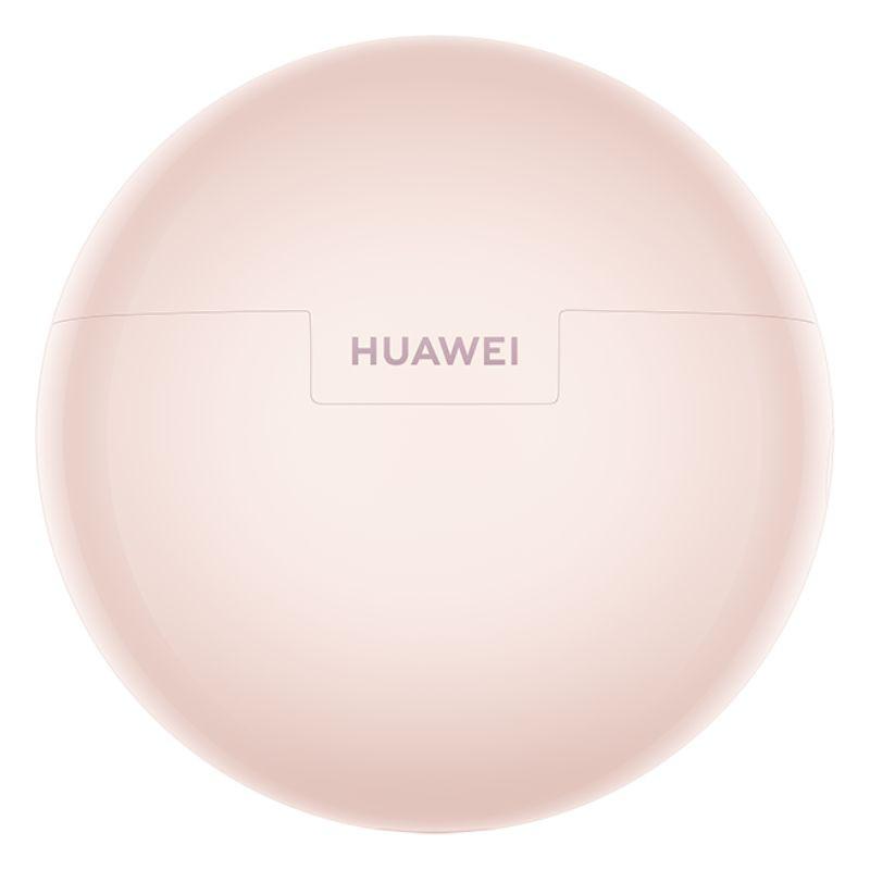 Estuche circular rosa pálido con logo HUAWEI centrado para Huawei FreeBuds 7i TWS ANC; acabado liso y minimalista, tapa frontal con bisagra discreta