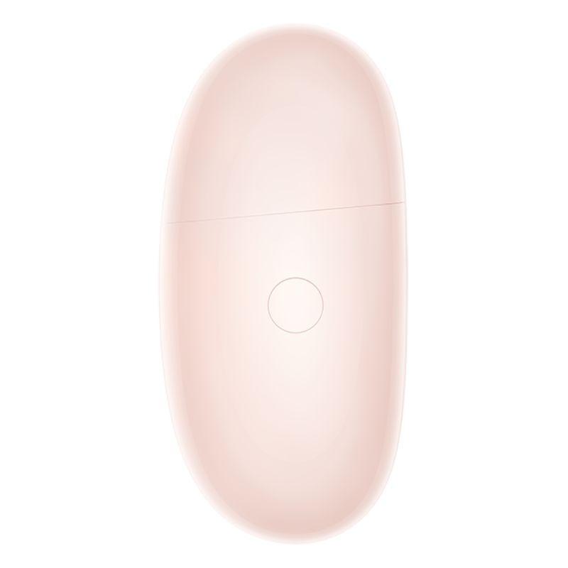 Estuche de carga ovalado rosa pálido para Huawei FreeBuds 7i TWS ANC, acabado mate suave con tapa alineada y botón circular frontal central