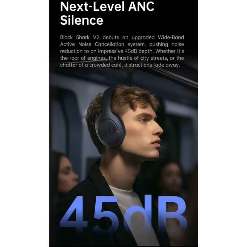 Black Shark V2 ANC Negro - Auriculares de diadema, con sistema de cancelación de ruido