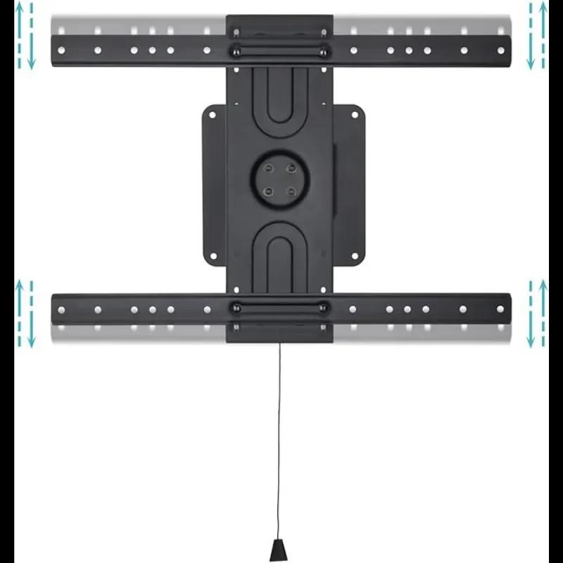 Soporte de pared TooQ LP3780F para TVs 37 a 80 pulgadas, estructura metálica negra, compatible VESA 600x400, ajuste vertical y sistema de bloqueo con cuerda