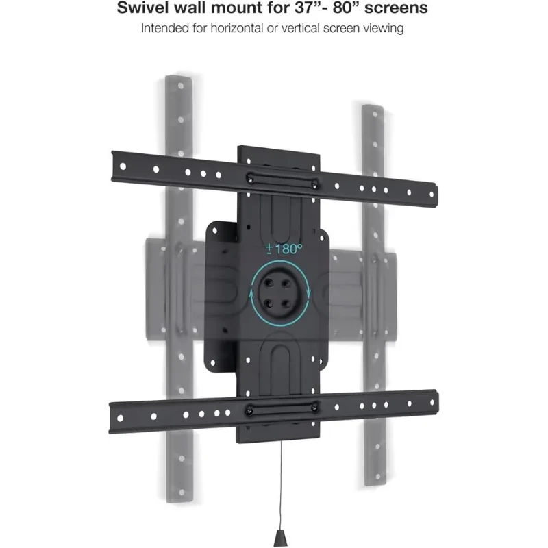 Soporte de pared TooQ LP3780F para TVs 37-80 con VESA 600x400, estructura metálica negra, ajuste de giro 180°, montaje vertical u horizontal