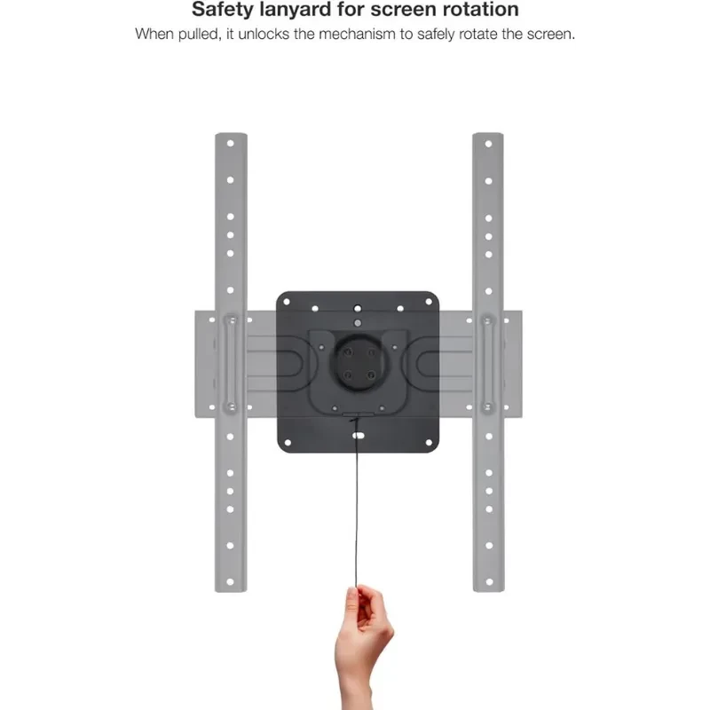 TooQ LP3780F soporte de pared para TV 37-80 pulgadas, VESA 600x400, placa central con mecanismo de bloqueo por tirador, brazos metálicos ajustables