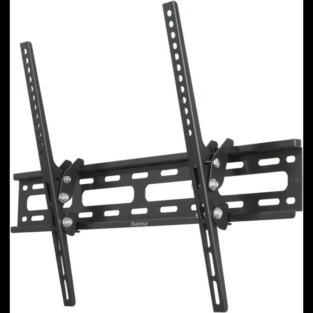 Hama 00220812 soporte mural para TV 75 pulgadas en color negro, estructura metálica robusta con brazos ajustables e inclinación para montaje seguro