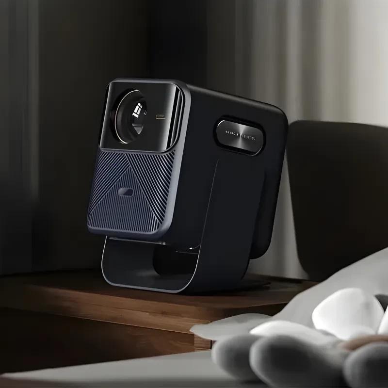 Wanbo Mozart Series Gimbal Stand Azul para proyector, base basculante de aluminio, diseño compacto y estable, acabado mate oscuro, soporte antideslizante