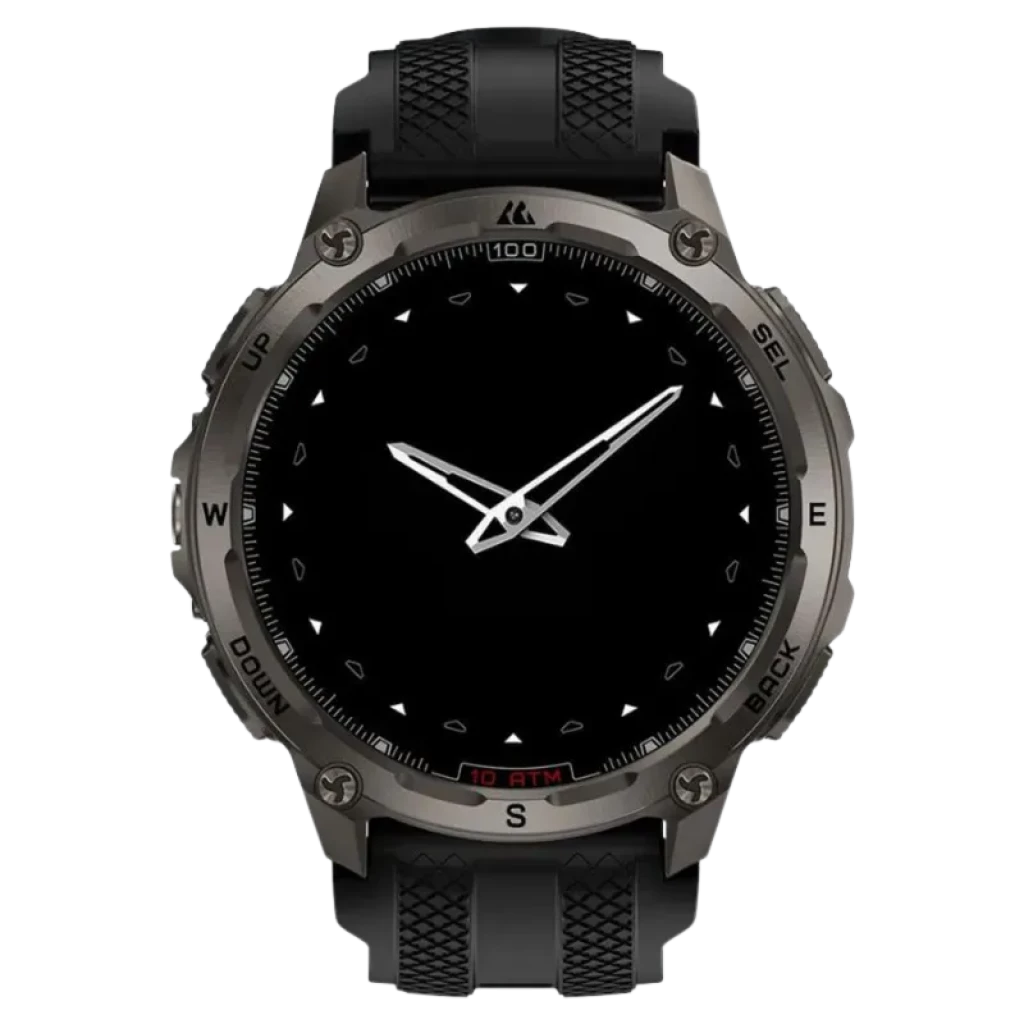 Kospet Tank T4 32GB Negro - Reloj inteligente con caja metálica robusta, bisel con marcaciones, pantalla circular negra y correa de silicona texturizada