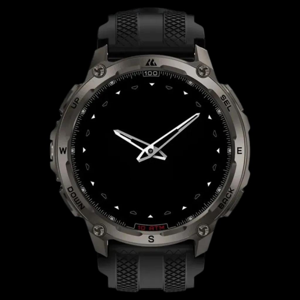 Kospet Tank T4 32GB Negro - Reloj inteligente con caja metálica robusta, bisel con marcaciones, pantalla circular negra y correa de silicona texturizada