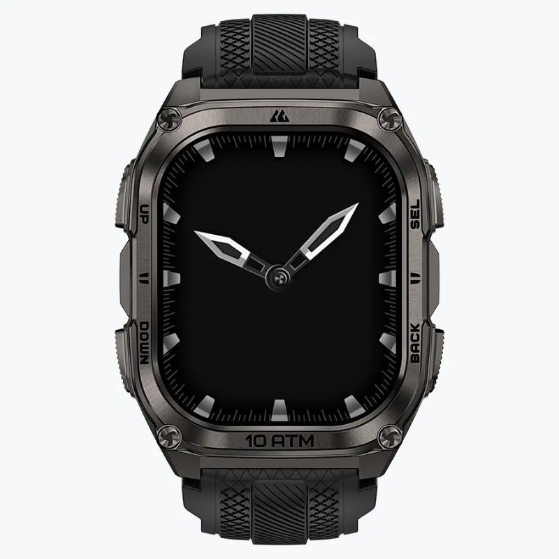 Kospet Tank M4 negro, vista frontal, pantalla en modo reposo