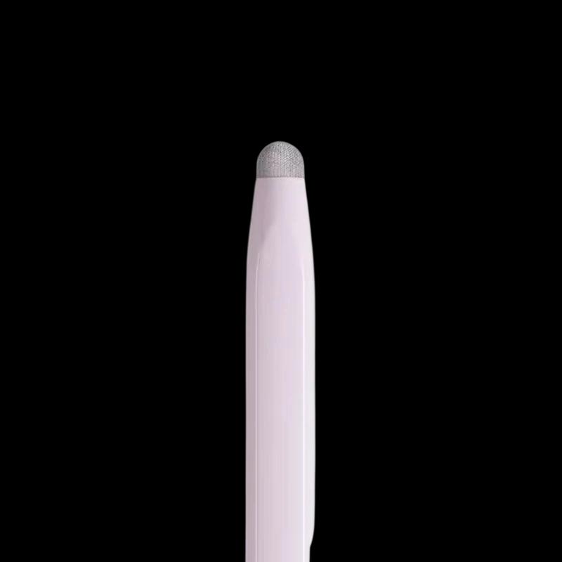 Ponta da Caneta Redmi Graffiti Stylus em malha prateada, arredondada, corpo rosa claro, design minimalista para toque preciso em telas.