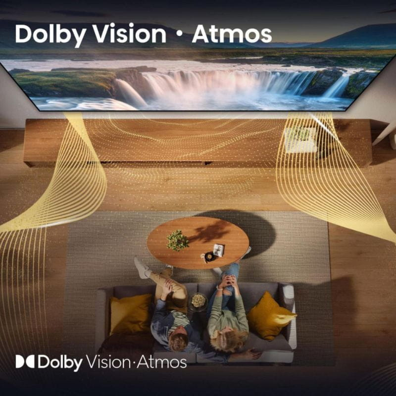 Hisense 55E77Q 55 pouces QLED 4K Ultra HD avec Dolby Vision et Atmos, écran fin, couleurs vives, contraste élevé, WiFi et interface Smart TV intuitive