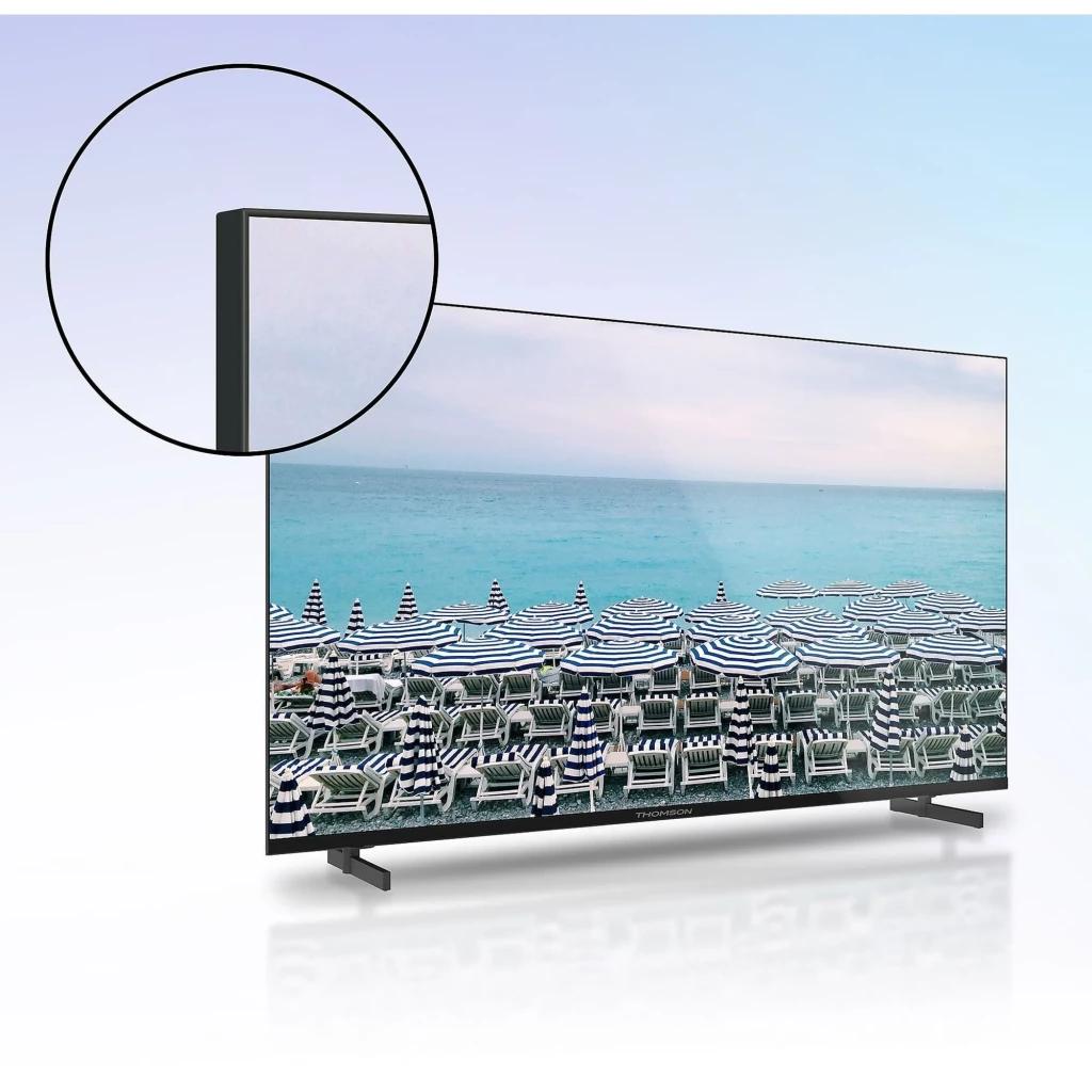 Thomson 32HD2S13 32 pouces HD LED Easy TV avec écran fin sans bords apparents, image nette, pied central discret et cadre noir élégant