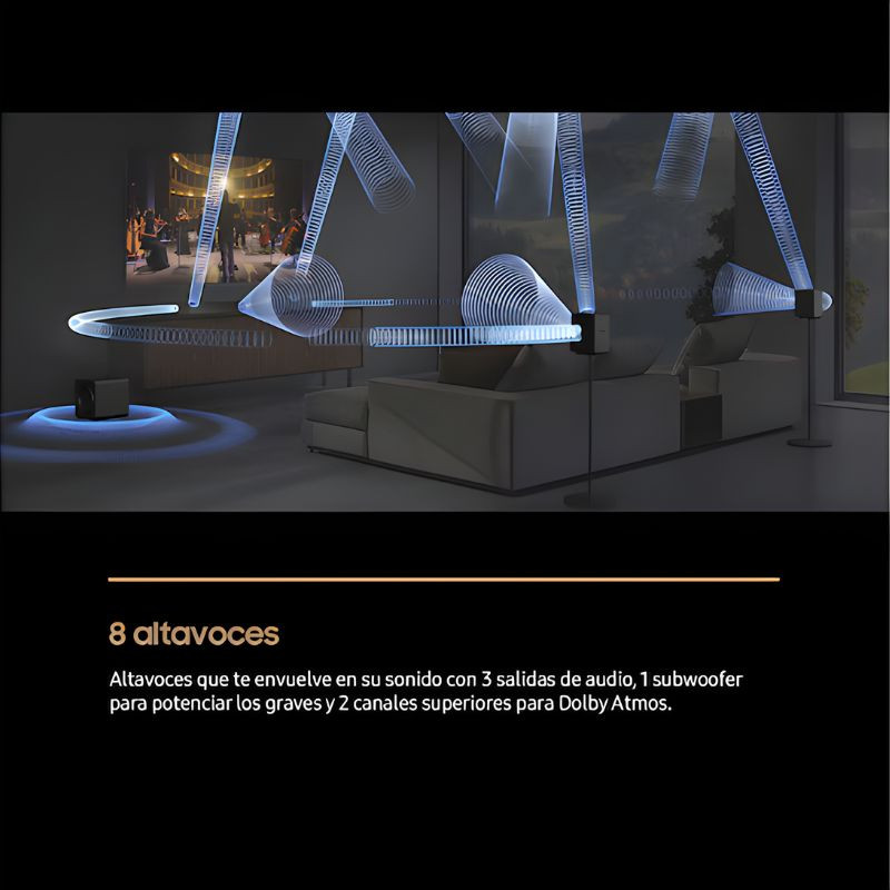 Samsung HW-QS700F/ZF 3.1.2 345 W Negro - Barra de sonido, 8 altavoces con subwoofer