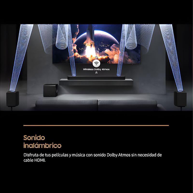 Samsung HW-QS700F/ZF 3.1.2 345 W Negro - Barra de sonido, sonido inalámbrico sin necesidad de HDMI